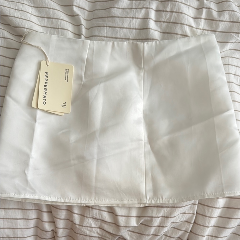 Peppermayo Ivory Bubble Mini Skirt